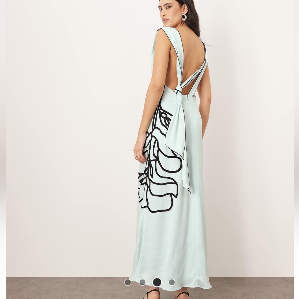 ASOS Arrange Embroidered Floral Maxi Dress in Light Blue